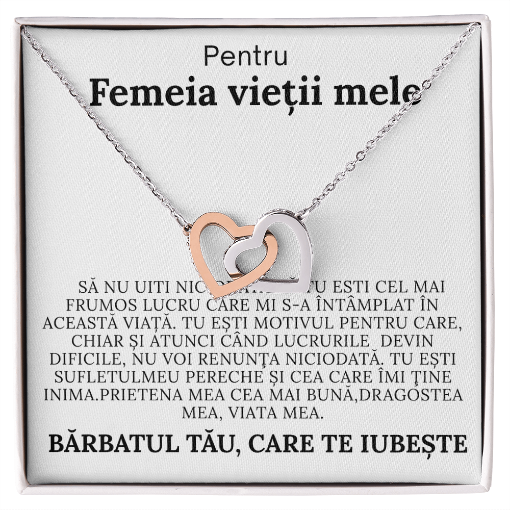 Cadou pentru Soție - Colier Inimi Pereche Love