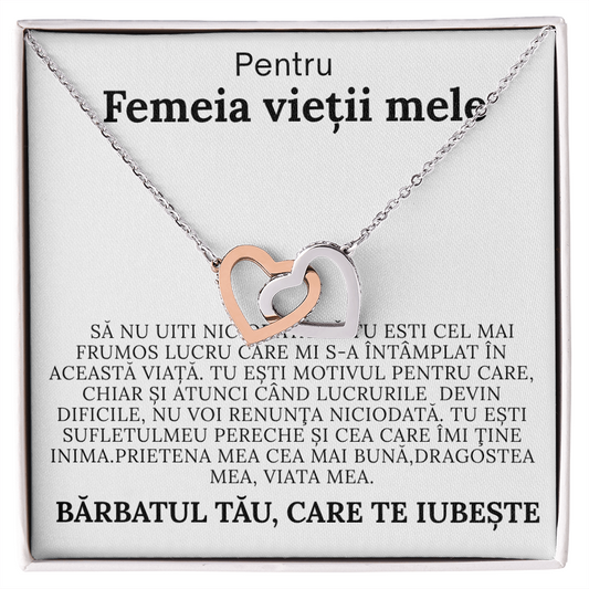 Cadou pentru Soție - Colier Inimi Pereche Love