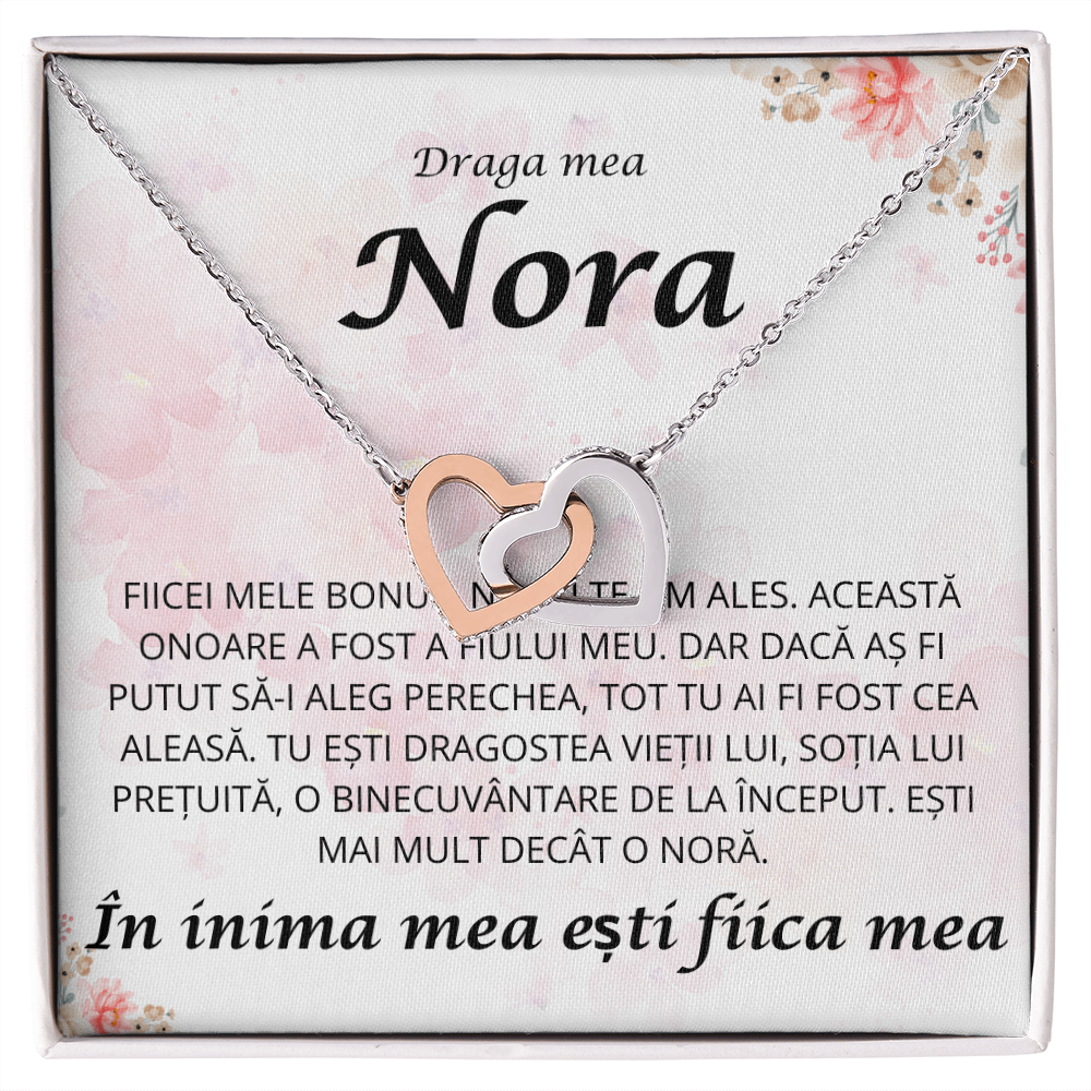 Cadou pentru nora mea draga  - Colier Inimi Pereche