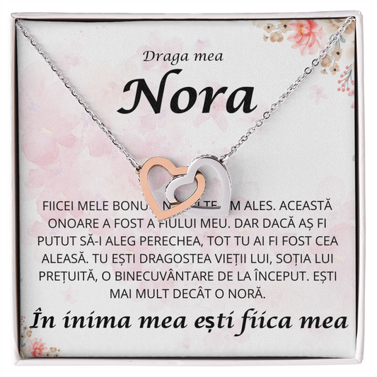 Cadou pentru nora mea draga  - Colier Inimi Pereche