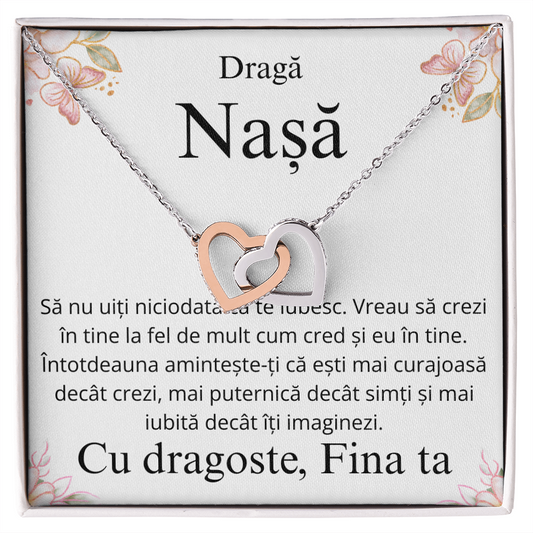 Cadou pentru scumpa mea nasa- Colier Inimi Pereche