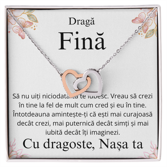 Cadou pentru scumpa mea fina - Colier Inimi Pereche