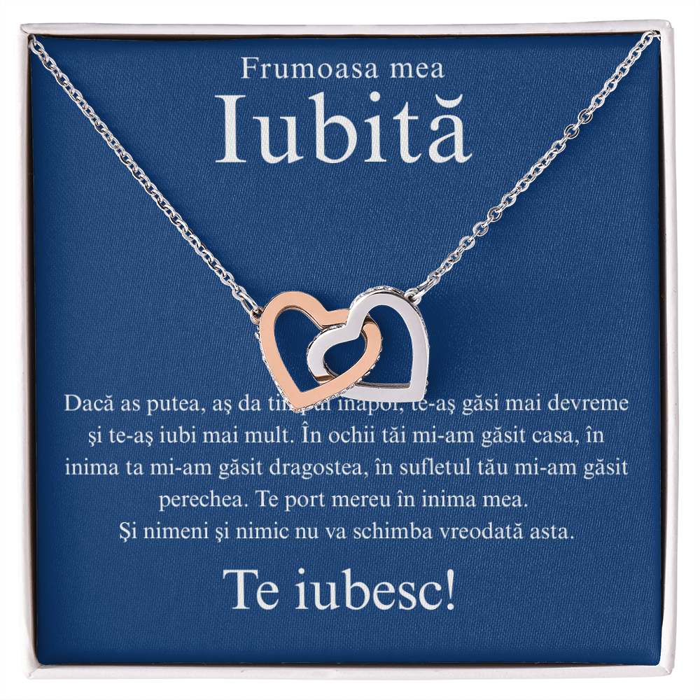 Cadou pentru draga mea iubita– Colier inimi pereche