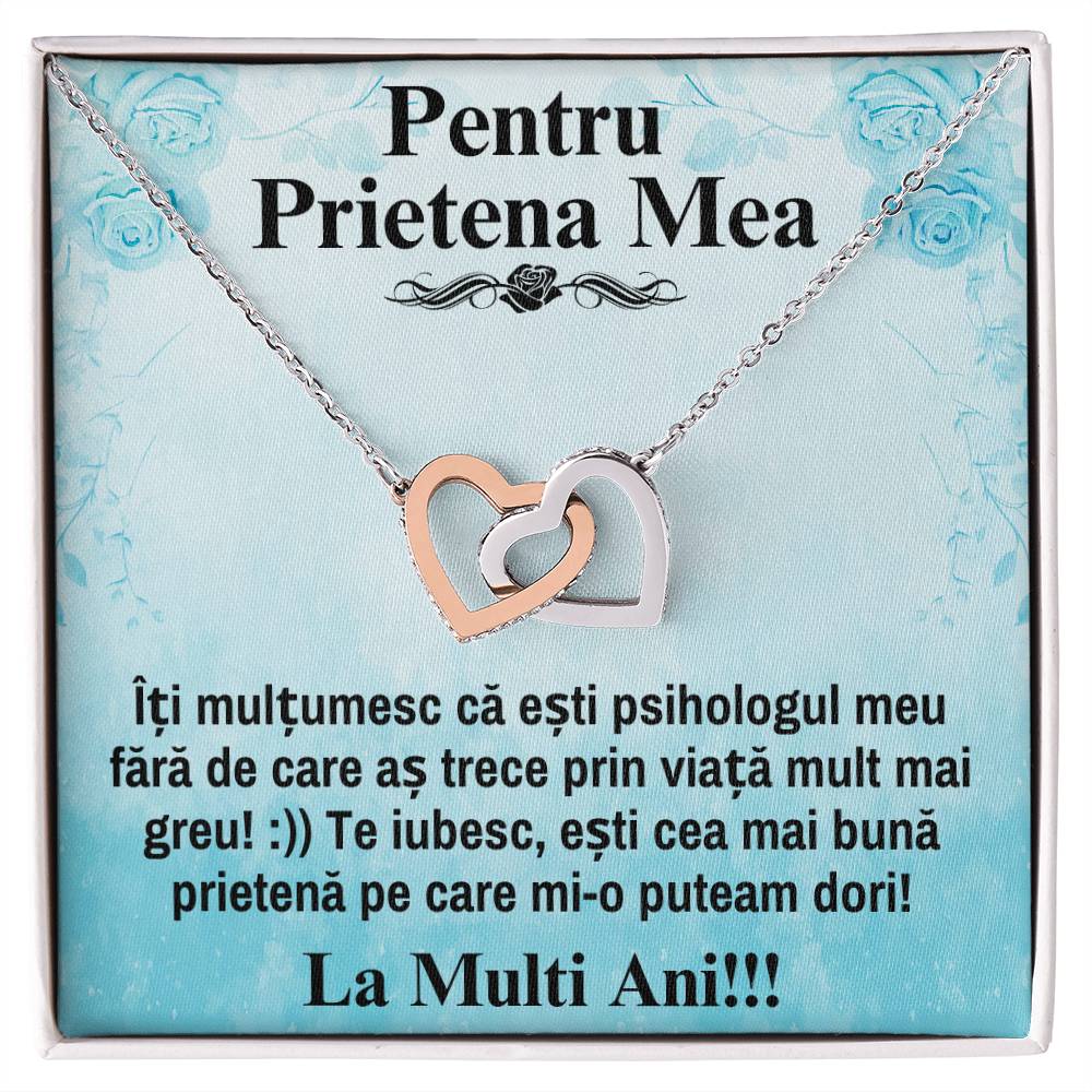 Pentru Prietena Mea Cea Mai Buna - Colier Inimi Pereche
