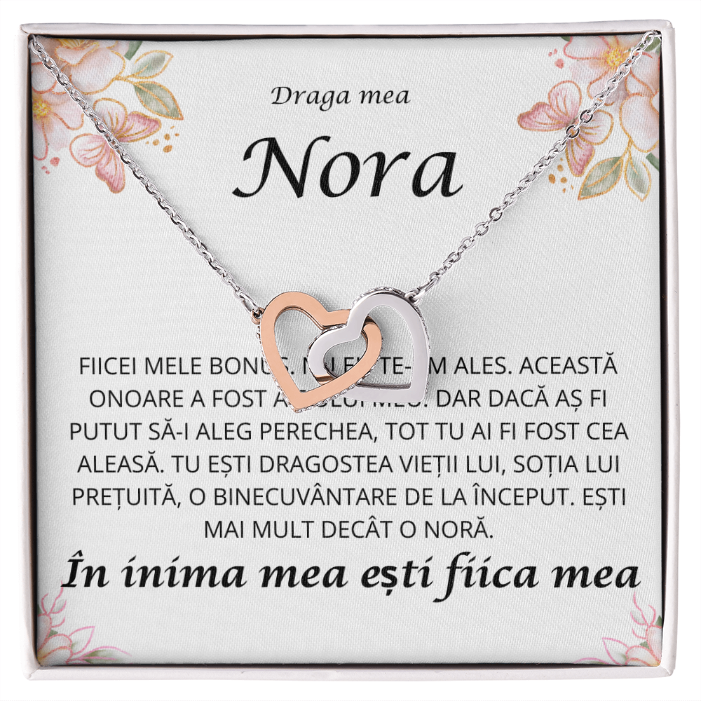 Cadou pentru nora mea draga  - Colier Inimi Pereche