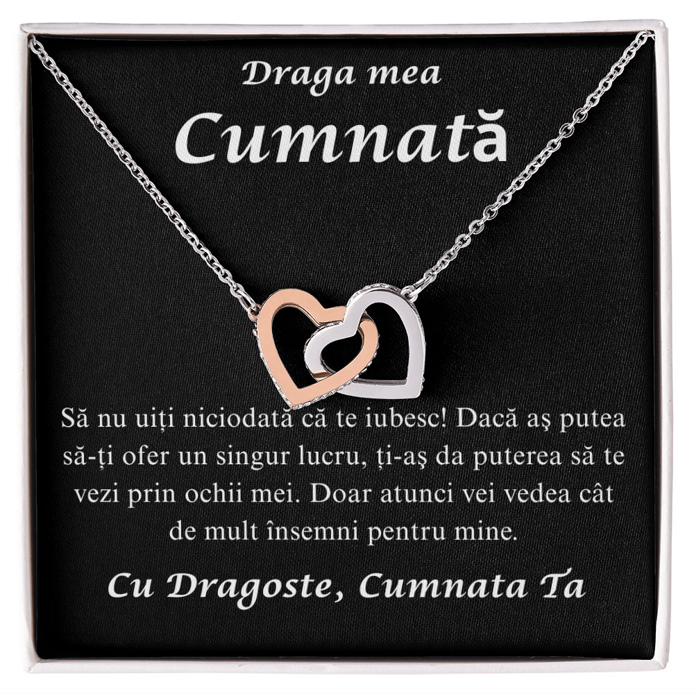 Cadou pentru cumnata mea draga  - Colier Inimi Pereche