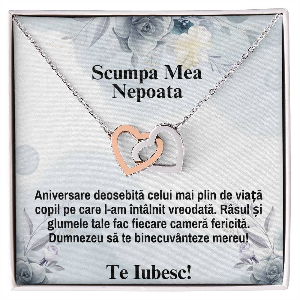 Draga Mea, Nepoata - Te Iubesc - Colier Inimi Pereche