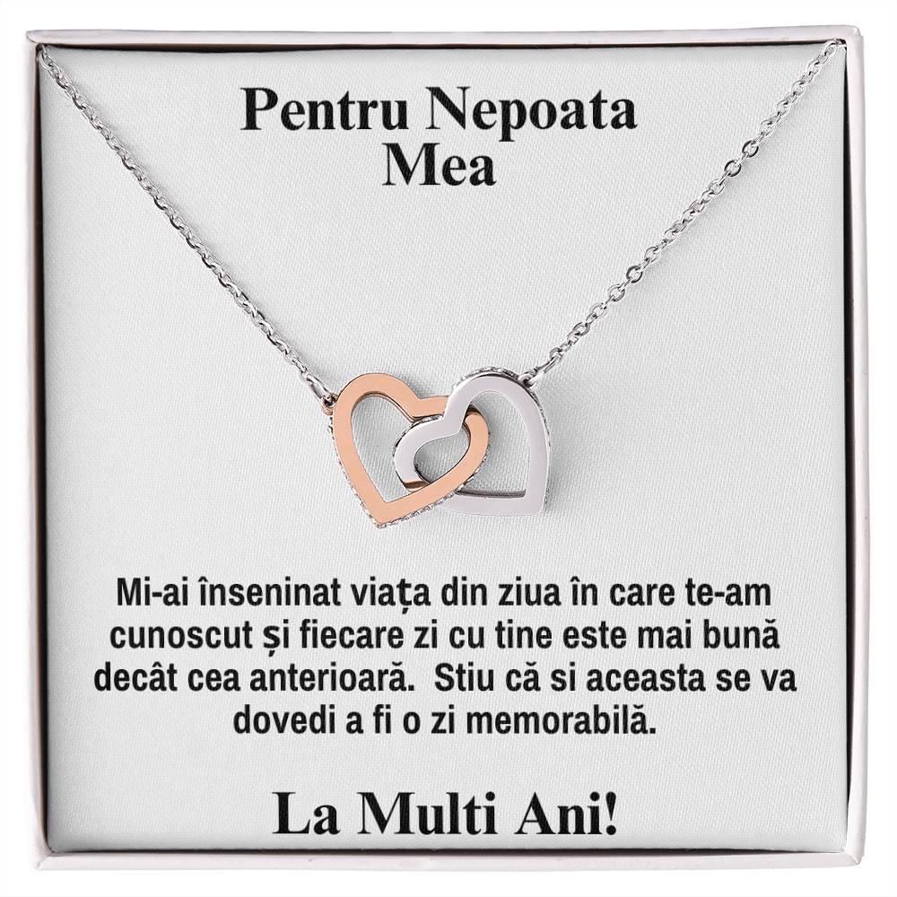 Pentru A Mea Nepoata -  Colier Inimi Pereche