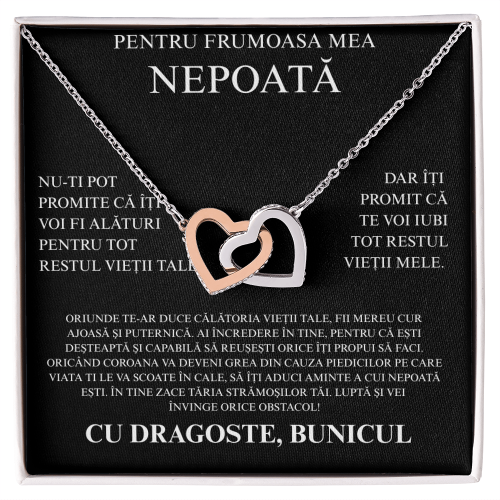 Cadou pentru draga mea nepoata - Colier Inimi Pereche