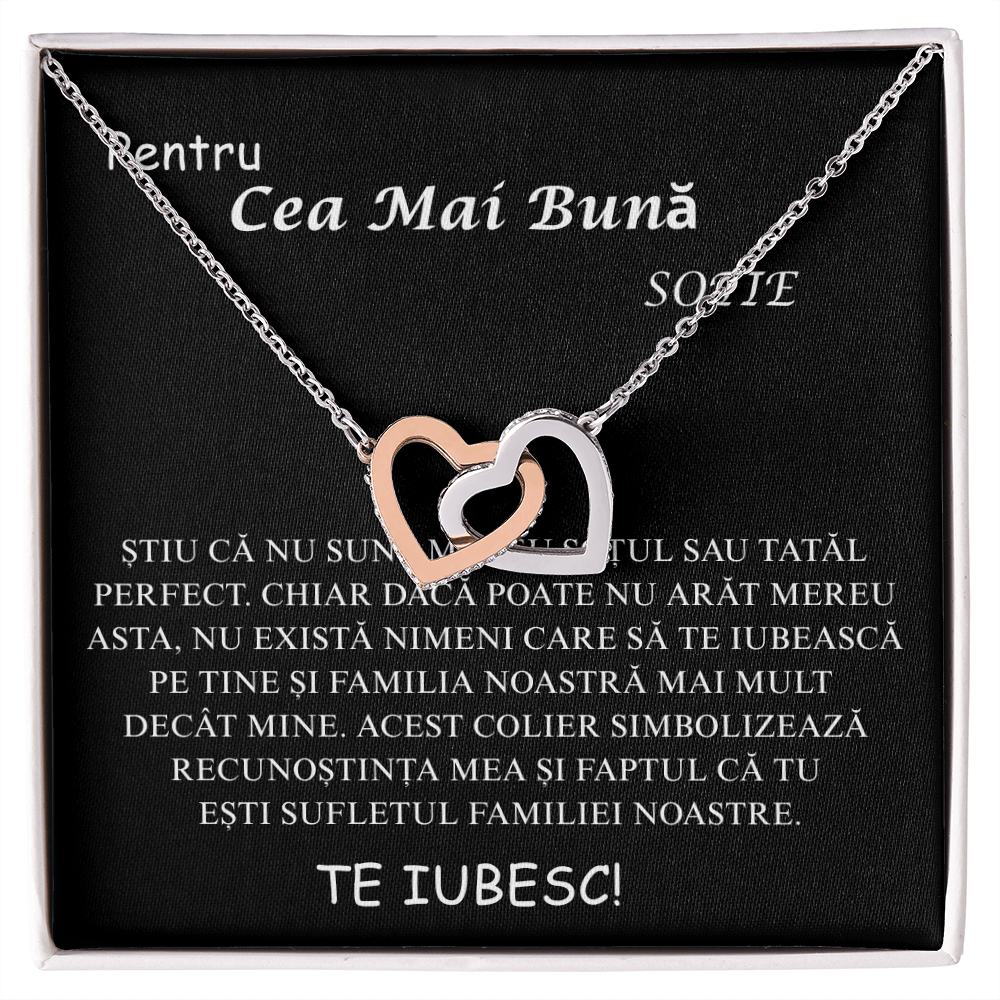 Cadou pentru  draga mea sotie   – Colier inimi pereche