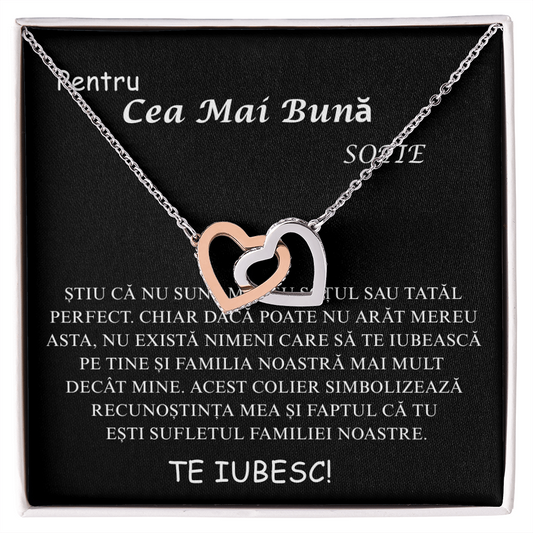 Cadou pentru  draga mea sotie   – Colier inimi pereche