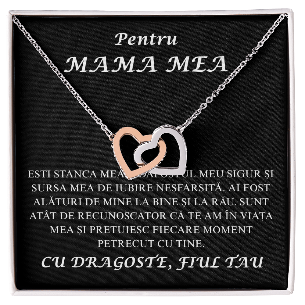 Cadou pentru Mama  mea - Colier Inimi Pereche