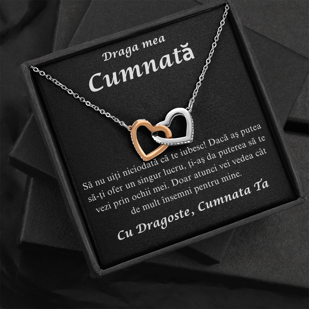 Cadou pentru cumnata mea draga  - Colier Inimi Pereche