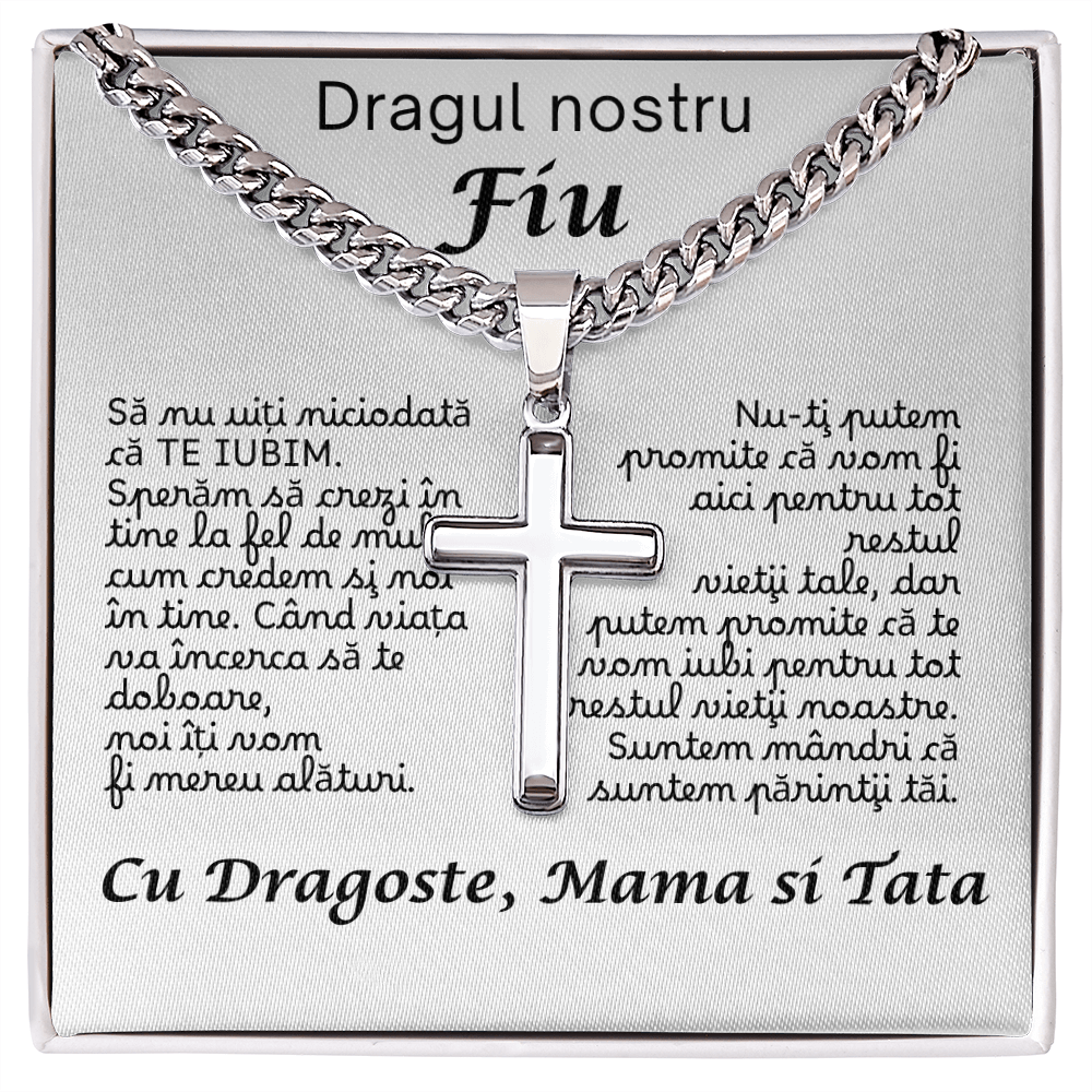 Pentru Fiu  nostru - Mama si tata - Lantisor Cruce