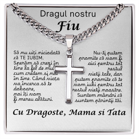 Pentru Fiu  nostru - Mama si tata - Lantisor Cruce