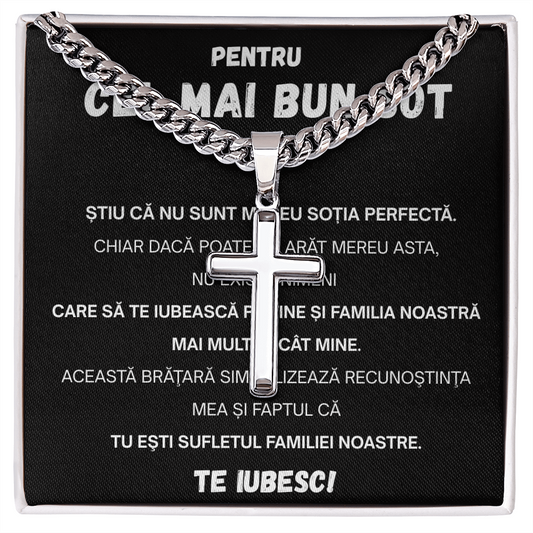 Cadou Pentru dragul meu Fiu- Lantisor  Cruce