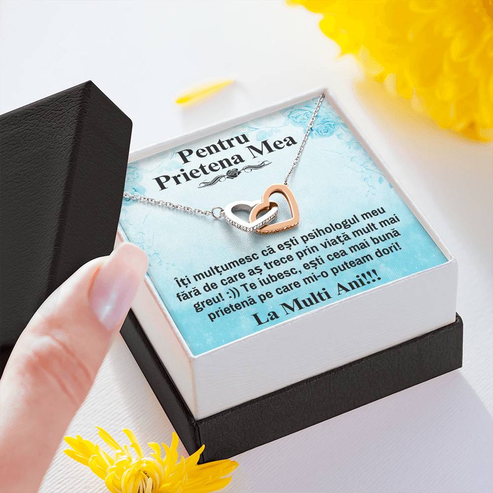 Pentru Prietena Mea Cea Mai Buna - Colier Inimi Pereche