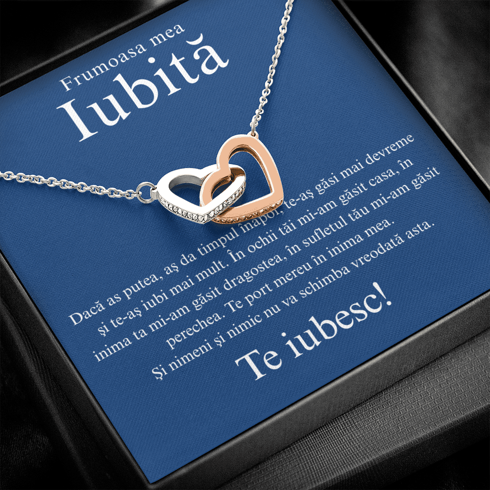 Cadou pentru draga mea iubita– Colier inimi pereche