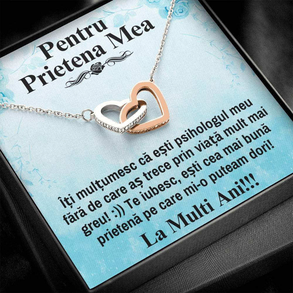 Pentru Prietena Mea Cea Mai Buna - Colier Inimi Pereche