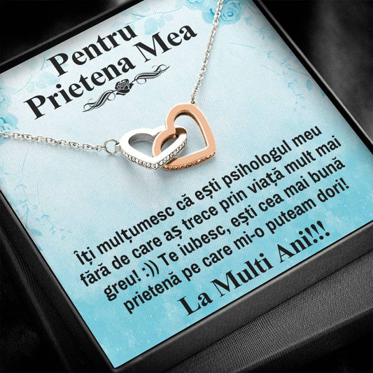 Pentru Prietena Mea Cea Mai Buna - Colier Inimi Pereche