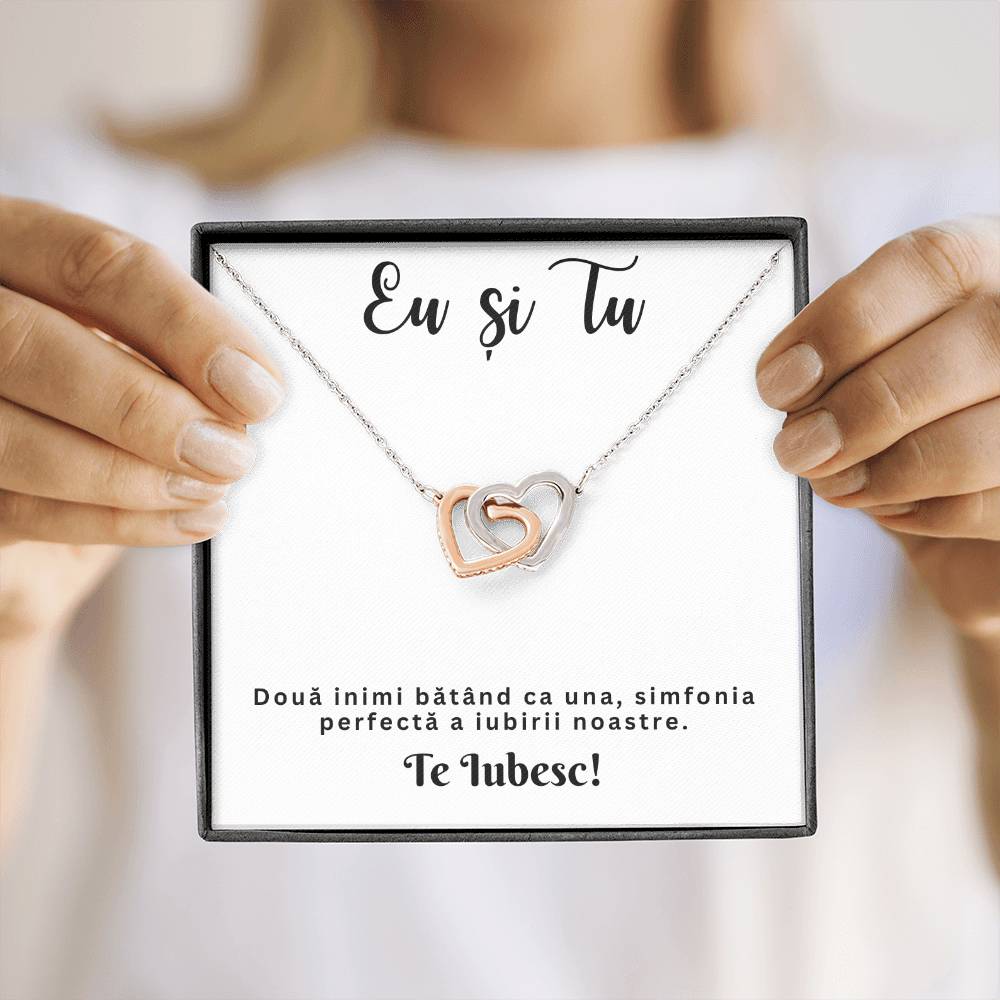 Eu și Tu - Colier Inimi Pereche