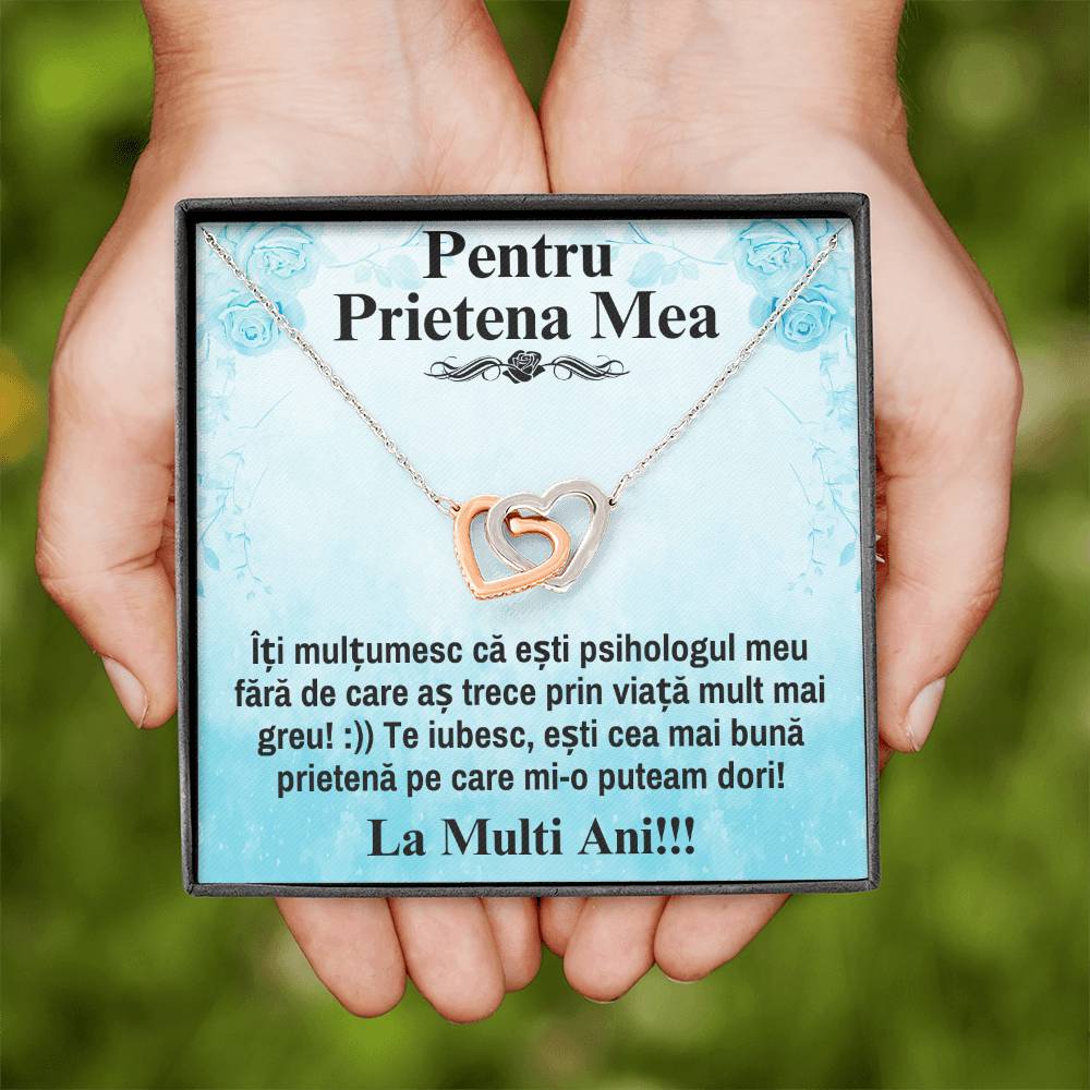 Pentru Prietena Mea Cea Mai Buna - Colier Inimi Pereche