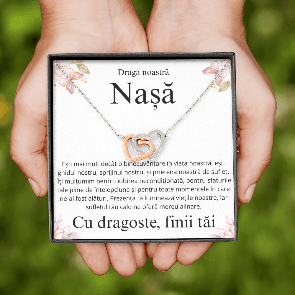 Cadou pentru scumpa mea nasa- Colier Inimi Pereche