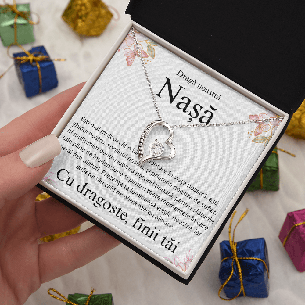 Cadou Pentru draga mea nasa - Colier inimă Love