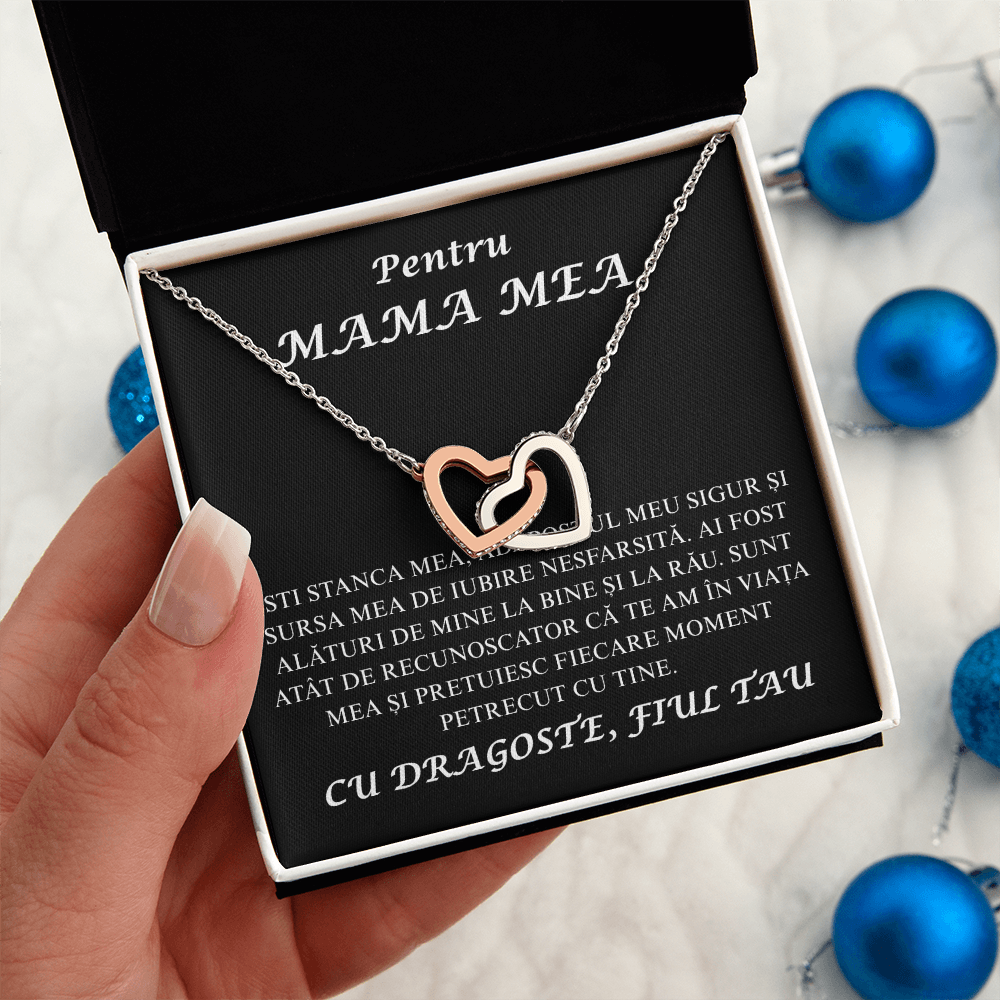 Cadou pentru Mama  mea - Colier Inimi Pereche