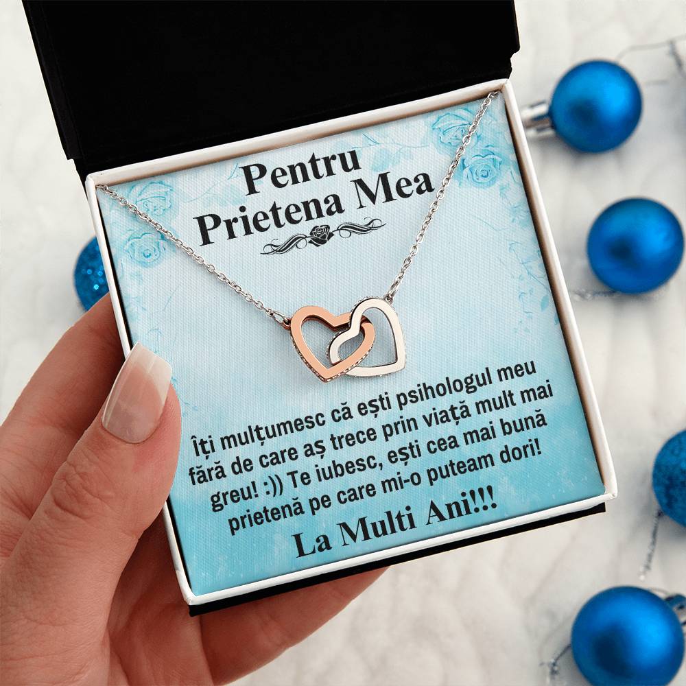 Pentru Prietena Mea Cea Mai Buna - Colier Inimi Pereche