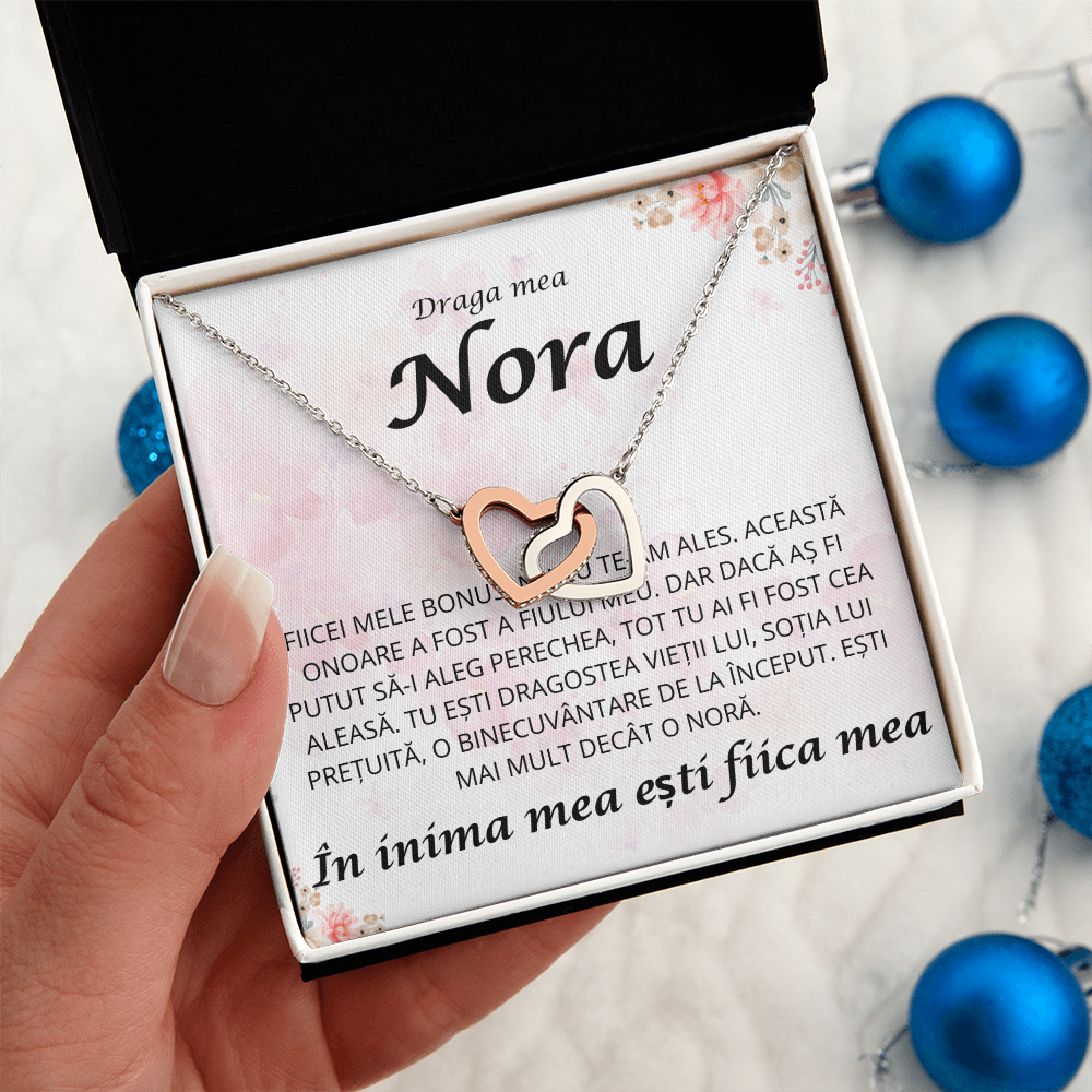 Cadou pentru nora mea draga  - Colier Inimi Pereche