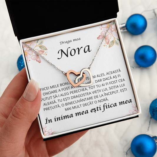 Cadou pentru nora mea draga  - Colier Inimi Pereche