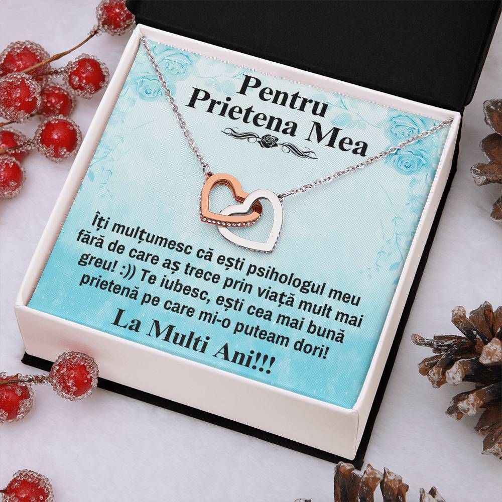 Pentru Prietena Mea Cea Mai Buna - Colier Inimi Pereche