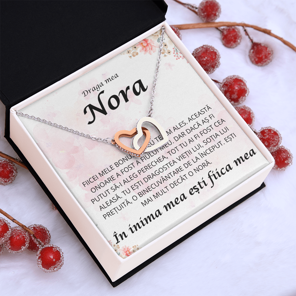 Cadou pentru nora mea draga  - Colier Inimi Pereche