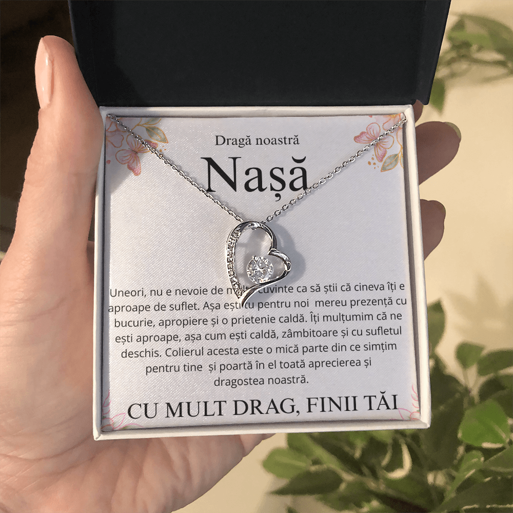 Cadou Pentru draga mea nasa - Colier inimă Love
