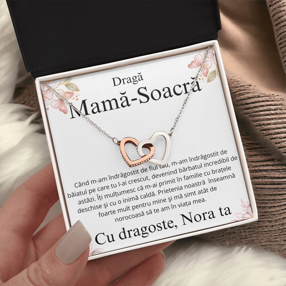 Cadou pentru draga mea mama soacra  - Colier Inimi Pereche