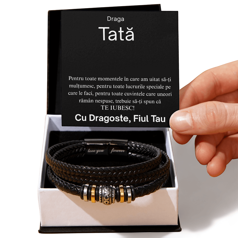 Cadou pentru tata- Brățara Piele Împletită