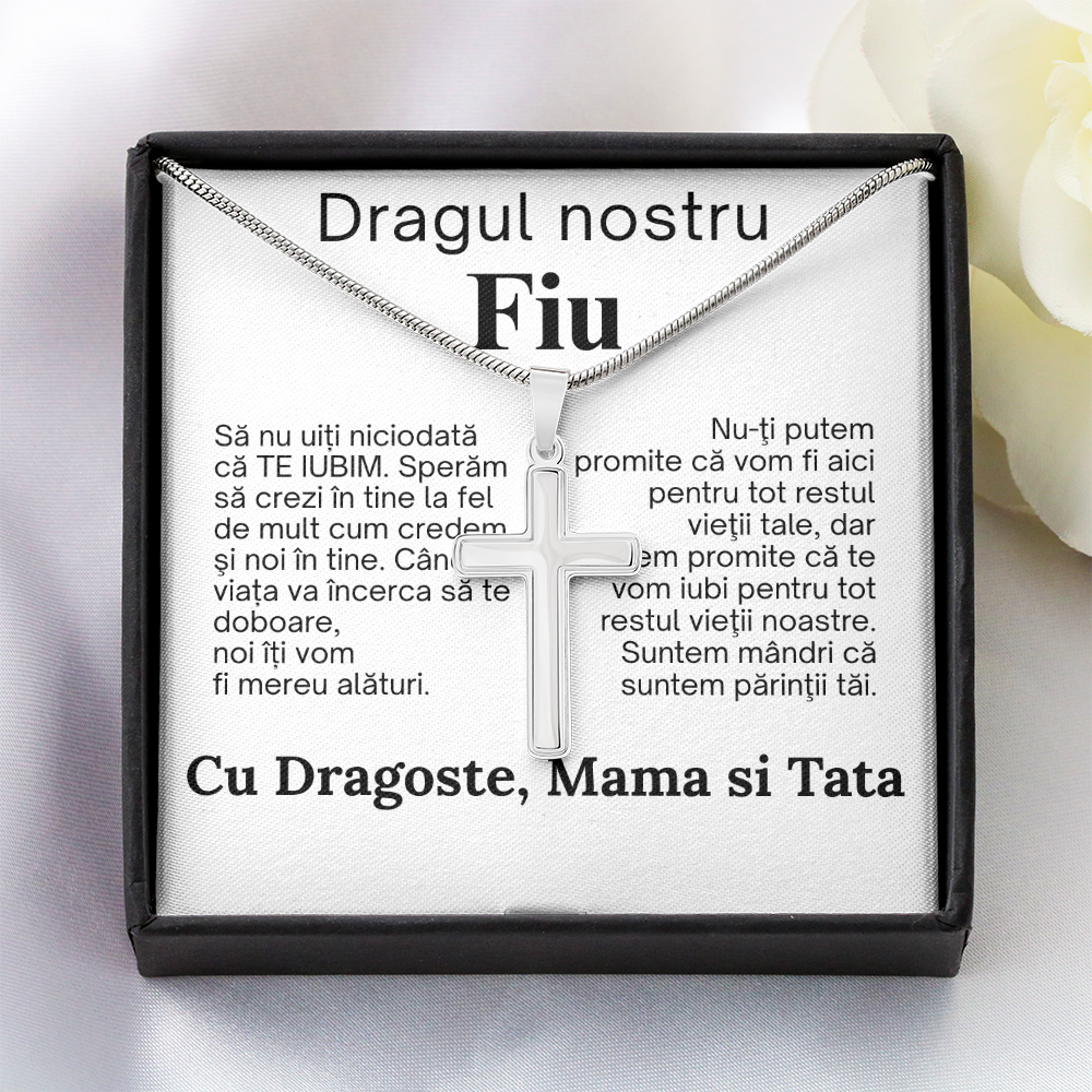 Cadou pentru dragul nostru fiu– lănțișor cruce