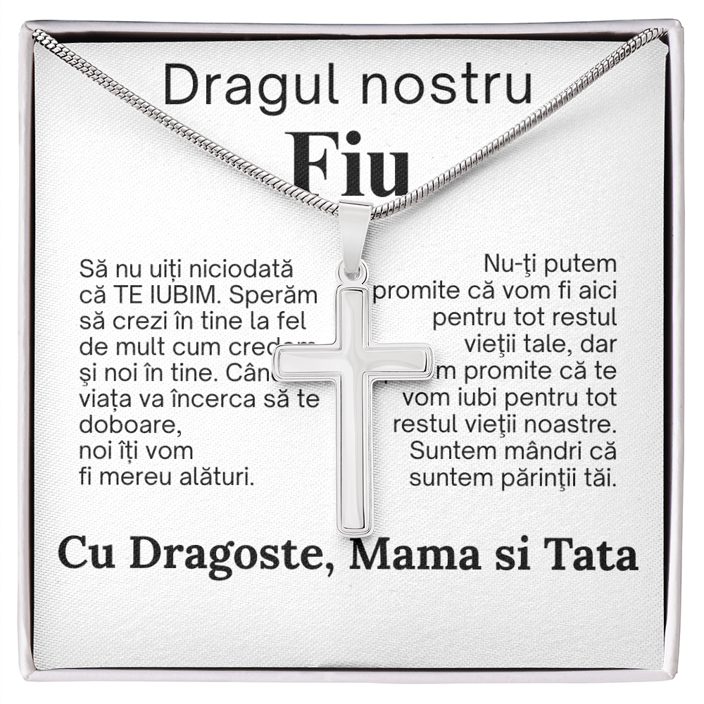 Cadou pentru dragul nostru fiu– lănțișor cruce