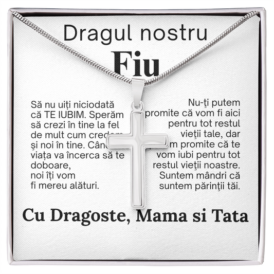 Cadou pentru dragul nostru fiu– lănțișor cruce