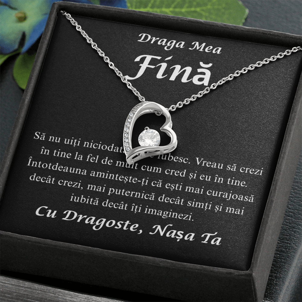 Cadou Pentru fina mea draga   - Colier inimă Love